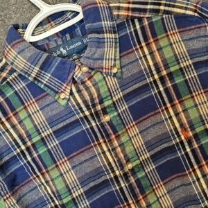 Polo Ralph Lauren Men's Classic Fit Multi Plaid Flannel Long Sleeve Shirt Sz L